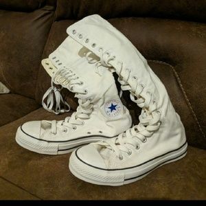 All white Converse All Star "boots".